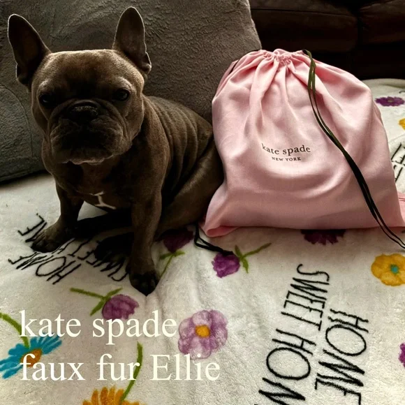 Kate Spade Brown Faux Fur Tote Bag Purse Logo Crossbody Purse